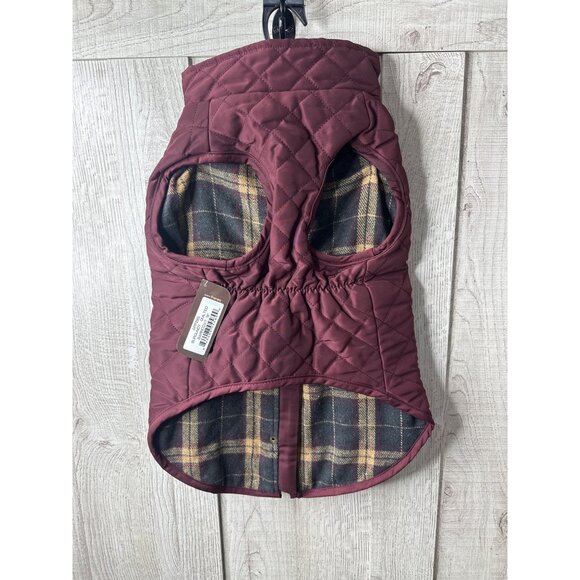Fab Dog Burgundy Quilted Barn Coat Lined Jacket Size 18 for Dogs Winter - Picture 2 of 6